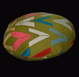 LL401n Lt Olive Pink Red Triangle Cotton Round Cotton Cushion Cover/Pillow Case - Picture 1 of 5