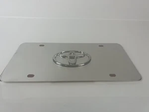 Autogold Chrome License Plate 3D Engraved Silver Toyota Emblem Logo New Sealed - Picture 1 of 4