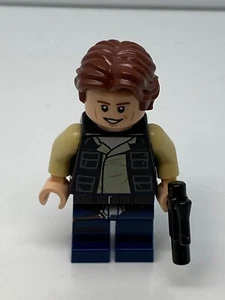 Lego Star Wars Han Solo, Dark Blue Legs, Vest Wavy Hair Minifigure 75159 - Picture 1 of 2