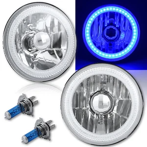 5-3/4 SMD Azul LED Halo Bombilla Halógena Faro Ojo de Ángel Par Cristalino - Imagen 1 de 12