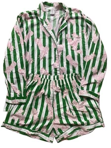 8 Oak Lane Striped Pineapple Pajamas Women’s Size L/XL Loungewear Two Piece Set - Picture 1 of 10