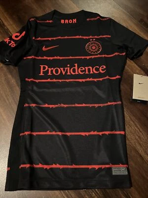 New Nike Womens Portland Thorns Soccer Breathe Jersey Size Small Black Red - Image 1 of 4