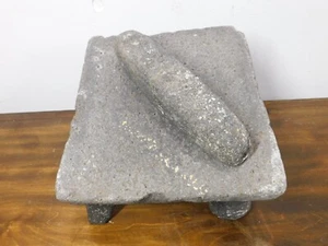 Antiker Metate #2-Schleifer-rustikal-komplett-altmexikanisch--primitiv-10x12x7,5 - Bild 1 von 9
