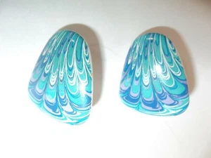 PENDIENTES CON CLIP OCEAN WAVE BLUES Y PÚRPURA - Imagen 1 de 2