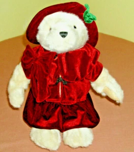 NOVA PLUSH Holiday Bear - Crushed Red Velvet Outfit 18" Tall - Picture 1 of 3