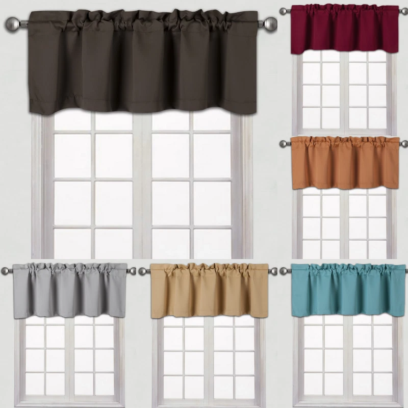 NEW 1PC SOLID VALANCE WINDOW CURTAIN THERMAL 100% INSULATE BLACKOUT (TVLO) - Image 1 of 1