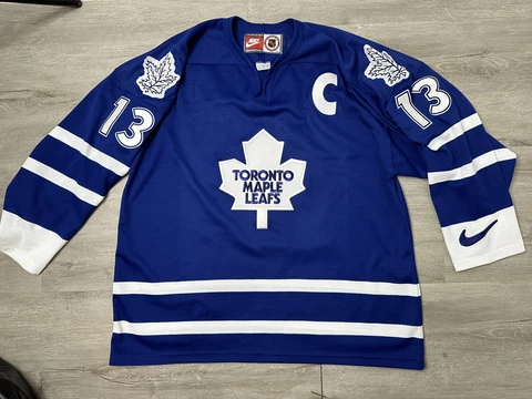 VINTAGE AUTHENTIC TORONTO MAPLE LEAFS MATS SUNDIN NIKE Blue JERSEY Sz L RARE Cover