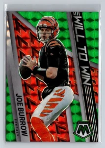 2022 Mosaic Green Prizm Joe Burrow Will To Win #WW-2 Cincinnati Bengals - Picture 1 of 3