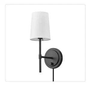 Hampton Bay Byrson 6" Matte Black Wall Sconce Light with Plug-In/Hardwire Option - Picture 1 of 2