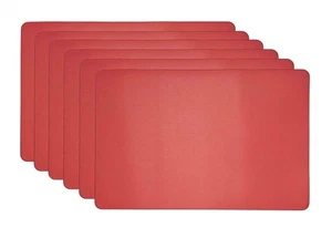 Leather Table Mats, Set of 6 Leather Placemats, Classic Reversible Design, No... - Picture 1 of 7