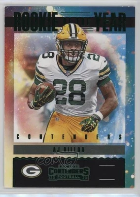 2020 Panini Contenders Rookie of the Year Emerald AJ Dillon #RY-AJD RC - Image 1 of 2