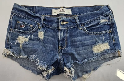 Pantalones Cortos Hollister - Talla 5 / W27 - Lavado Medio - Dobladillo Deshilachado Foto 1 de 4