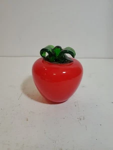 GLAS APFEL Obst Dekor 3,5" hoch x 3 1/4" Durchmesser rot/grün Wohndeko Lehrer - Bild 1 von 5