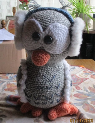 Amigurumi gehäkelt Tiere, Türstopper, Schneeeule Eusebia - Bild 1 von 3