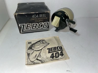 Carrete Zebco Modelo 404 Vintage con Caja y Manual Hecho en EE. UU. Foto 1 de 4