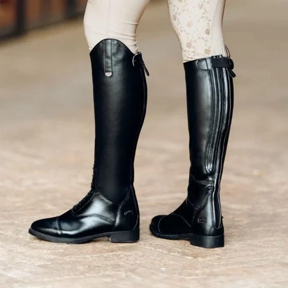 NWT Horze Women's Size 8.5 Black Rover Tall Field Soft Rubber Sole Comfort Boots - Image 1 of 4