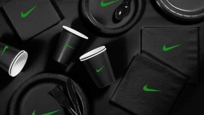 Juego de vajilla personalizado Sw00sh fiesta, fiesta de cumpleaños de 60 piezas en total-negro Foto 1 de 4