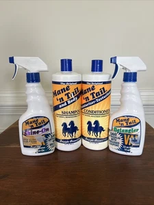 Mane N Tail Shampoo Conditioner Shine-On Detangler Set Neu 4 Stück Full Size - Bild 1 von 8