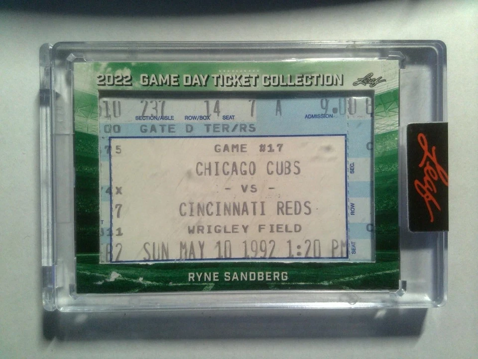 2022 Leaf Game Day Ticket Collection - Authentic Game Ticket - Ryne Sandberg - Image 1 of 2
