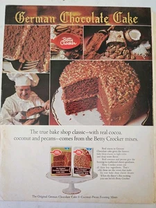 1969 Betty Crocker German Chocolate cake mix coconut pecan frosting  vintage ad  - Picture 1 of 1