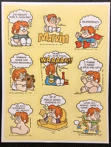 Vintage 1982 Hallmark Baby Marvin Sticker sheet - Picture 1 of 1