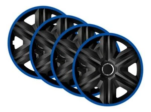 14" Wheel Covers Hub Caps 14 Inch Wheel Trims Trim Set Of 4 Plastic [Lux BLUE] - Picture 1 of 5