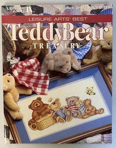 Vintage Cross Stitch Patterns Leisure Arts Best Teddy Bear Treasury Book #2994 - Picture 1 of 6