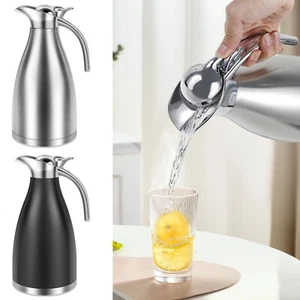Thermal Coffee Carafe 2L Thermal Coffee Jug Stainless Steel Insulated FaDZq - Picture 1 of 14