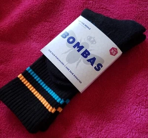 BRAND NEW Black Crew Socks, BOMBAS, Kids size XS - Picture 1 of 2