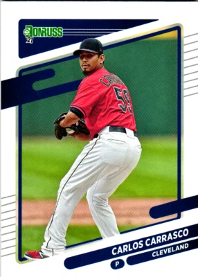 2021 Donruss #91 Carlos Carrasco  Cleveland Indians Baseball         - Image 1 of 2