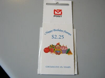 NEW ZEALAND 1991 STAMP BOOKLET $2.25 HAPPY BIRTHDAY STAMPS  FDI USED - Image 1 of 2