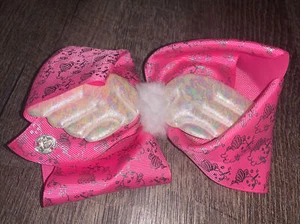 JoJo Siwa pink angel puppy dog hair bow Guc butterfly  - Picture 1 of 3