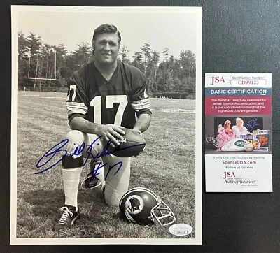 Billy Kilmer Signed B&W Photograph JSA Cert w/COA #17 49ers/Redskins NFL CHOF! - Image 1 of 4