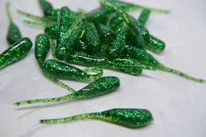 JASONS 2" STINGER SHAD 30 PK GRUBS CRAPPIE LURES JIGS     EMERALD GREEN - Picture 1 of 2