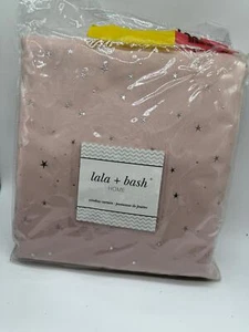 Lola + Bash New Curtains Room Darkening Pink Silver Stars 2 panels 37 " x 96" - Picture 1 of 8