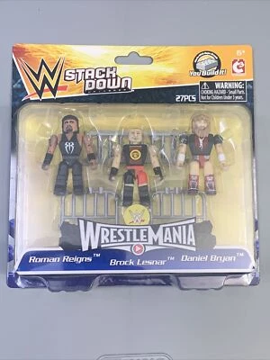 2015 WWE Stack Down Wrestlemania 31 Lego Figures Brock Lesnar Roman Reigns OTC - Image 1 of 4