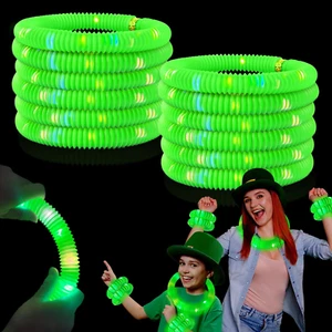 12 PCS Green Glow Sticks Party Favors Toys Gifts for Kids, LED Light up Bracelet - Picture 1 of 12