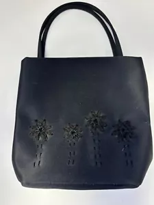 Small Palm Tree Black On Black Handbag, Gifts For Her - Picture 1 of 5