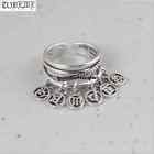 925 Silver Tibetan Six Proverb Rings 925 Sterling Buddhist Hum Rings Pure Silver