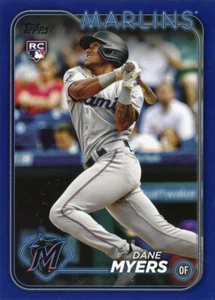 Dane Myers Rookie RC 2024 Topps Royal Blue Parallel #188 Miami Marlins - Picture 1 of 2