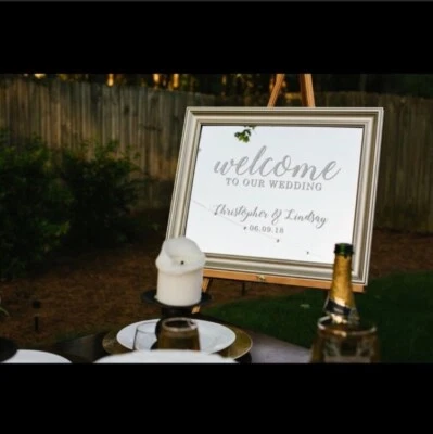 Wedding Champagne Gold Welcome Sign Mirror - Image 1 of 4