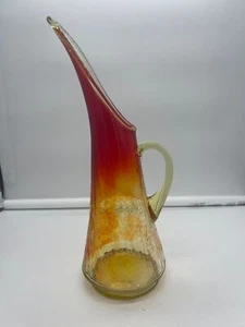 Vintage Amberina Crackle Glas Krug Kanne - Bild 1 von 6