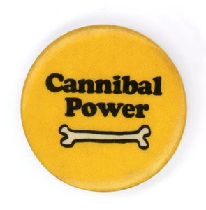 SELTEN Vintage 1960er Jahre Kannibale Power Psychedelische Pin Rückseite Knopf Zähler Kultur - Bild 1 von 2