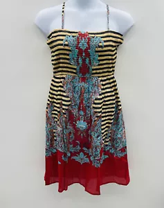 Womens Size Small/Medium 100% Cotton Swim Suit Cover-Up Dress Striped Beachwear - Picture 1 of 6