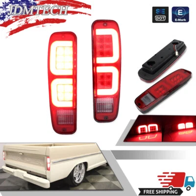 Red For 1973-1979 Ford F150/F250/F350 Bronco E100 E150 E250 E350 LED Tail Lights - Image 1 of 4