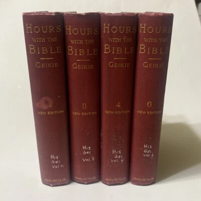 Hours With The Bible Cunningham Geikie 1899 4 Volumes Christian Books - Image 1 of 4