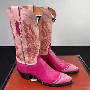 1883 Lucchese Women’s 2 Tone Pink Western Cowboy Boots Size 7.5 NIB