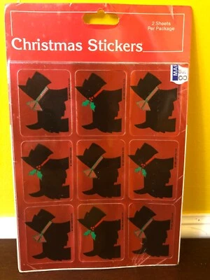 Nuevas hojas adhesivas de Navidad Gibson Greetings Scottish Terrier Dog 1986 vintage Foto 1 de 4