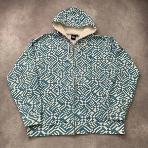 Vintage DC Shoes Hoodie Size XL Graphic Pattern Logo Skate Blue Full Zip - Picture 1 of 13