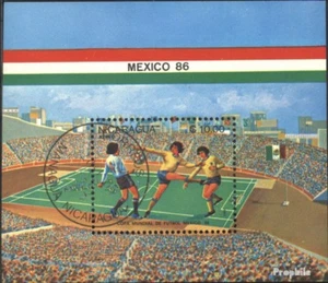 Nicaragua block162 (complete issue) used 1985 Football-WM ´86, - Picture 1 of 1